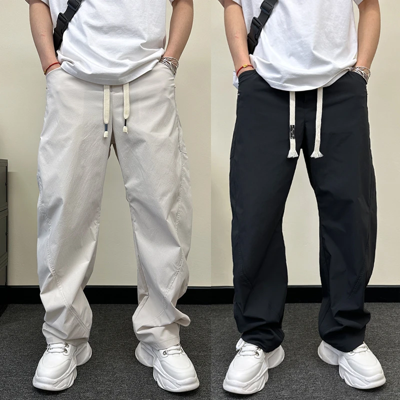 垂感裤子男2025新款秋季新款香蕉弯刀裤百搭速干宽松休闲阔腿裤潮