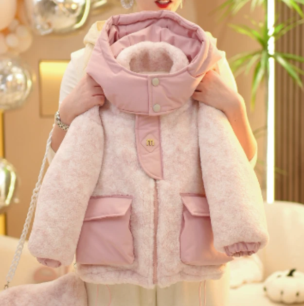 【现货在仓】25女童冬季新款加绒加厚休闲洋气百搭韩版连帽保暖外套