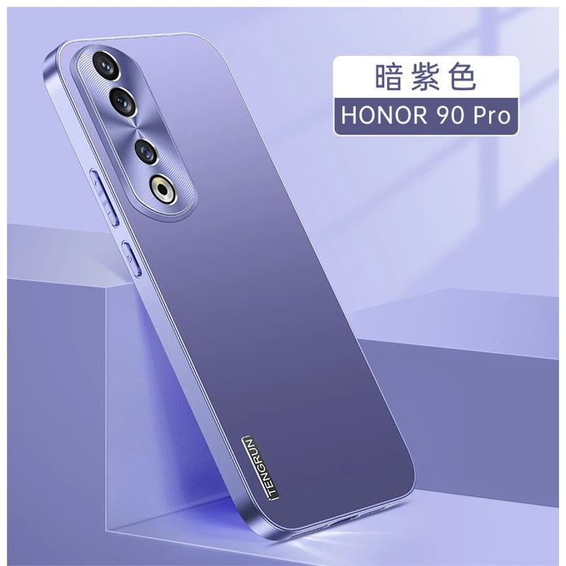 【新流光磨砂工艺+铝合金镜头圈】适用荣耀90pro手机保护套