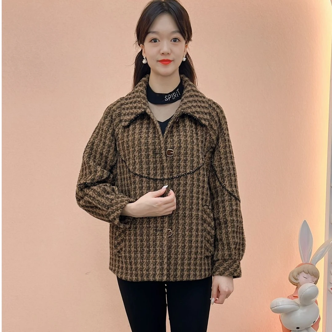 【娜魅女装】春秋新款显瘦气质百搭时尚洋气韩版小香风收腰女外套