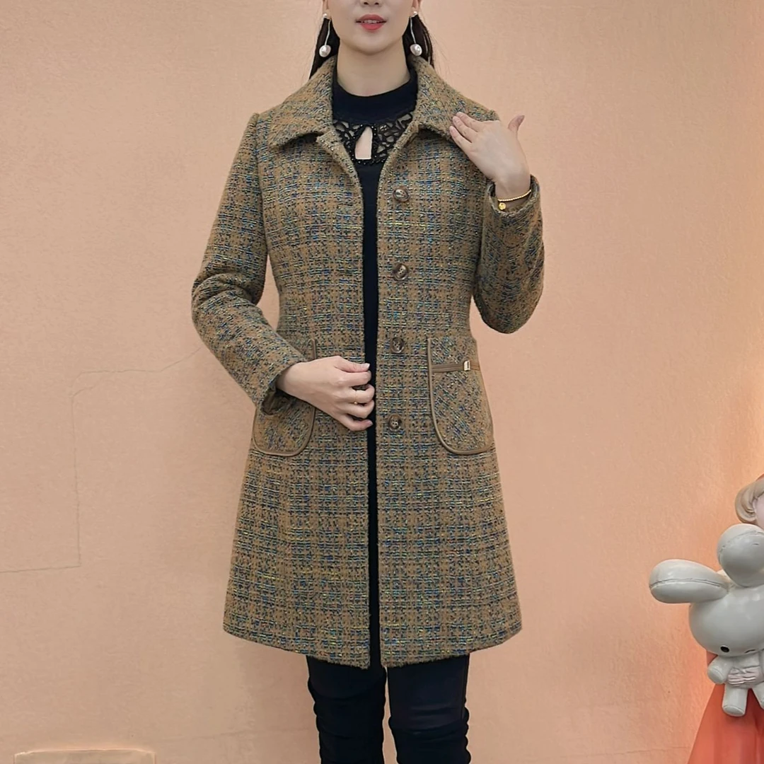【娜魅女装】冬季新款加棉加厚气质洋气百搭显瘦大冲长款大衣外套