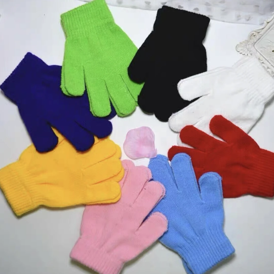 儿童冬季保暖五指手套(不挑)(一组两双)D2497