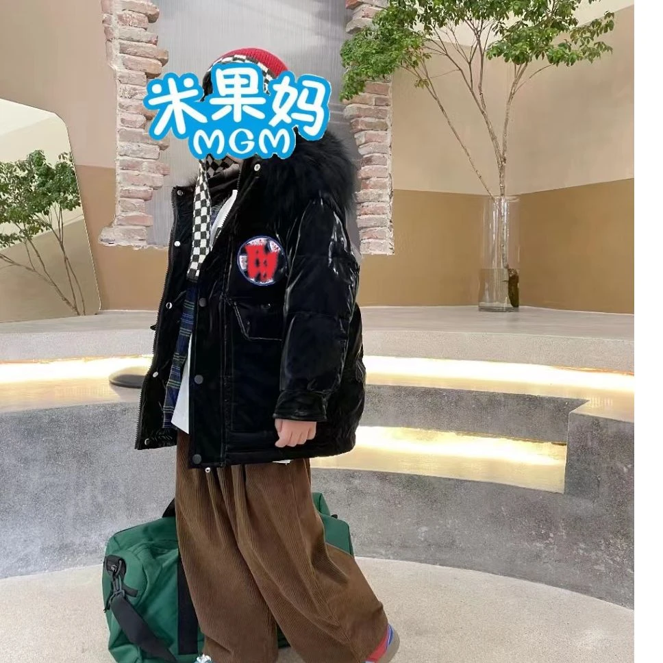 儿童冬季新款免洗连帽休闲过冬羽绒服D4938
