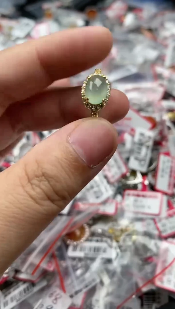 【闪购商品】翡翠戒指银S925镶嵌666666   6