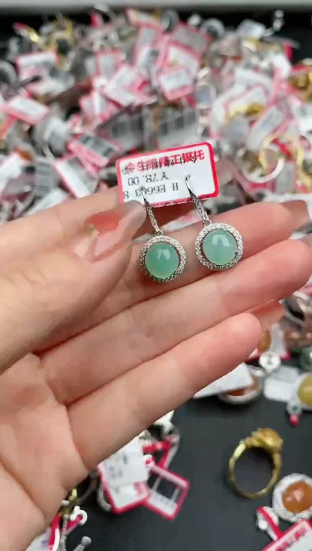 【闪购商品】翡翠戒指银S925镶嵌8888 7