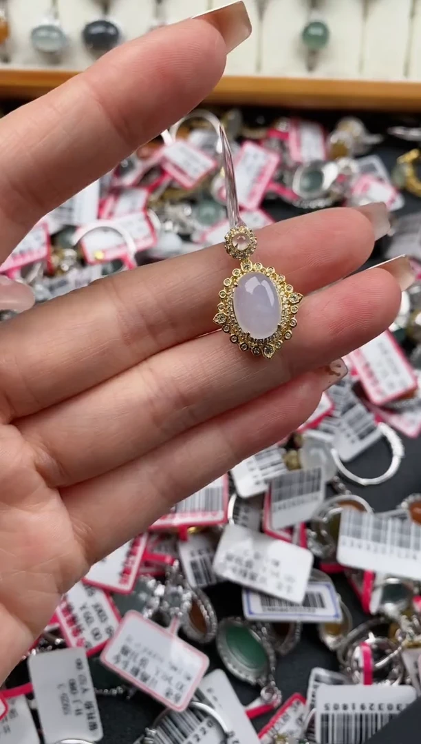 【闪购商品】翡翠戒指银S925镶嵌555555 9