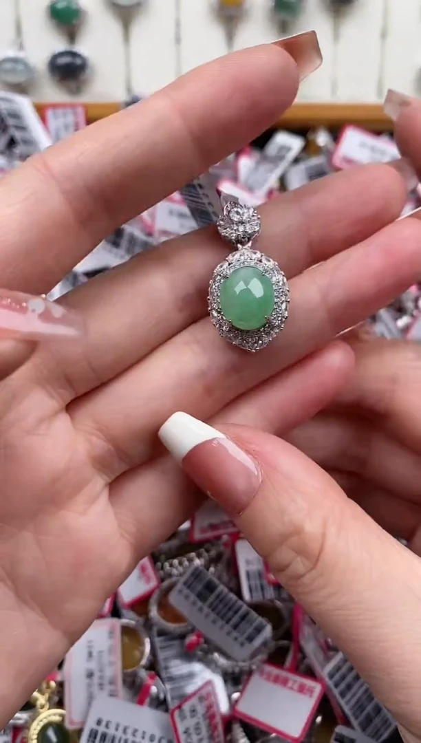 【闪购商品】翡翠戒指银S925镶嵌888888   6