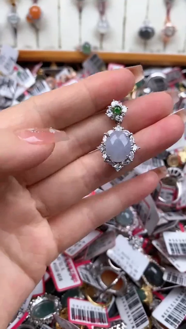 【闪购商品】翡翠戒指银S925镶嵌6666666   7