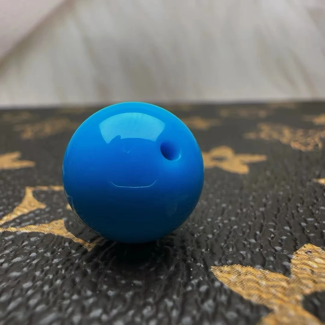 圆珠云盖寺罕见暴力蓝玉化料全品无瑕罕见玻矿标色系直径13.5mm