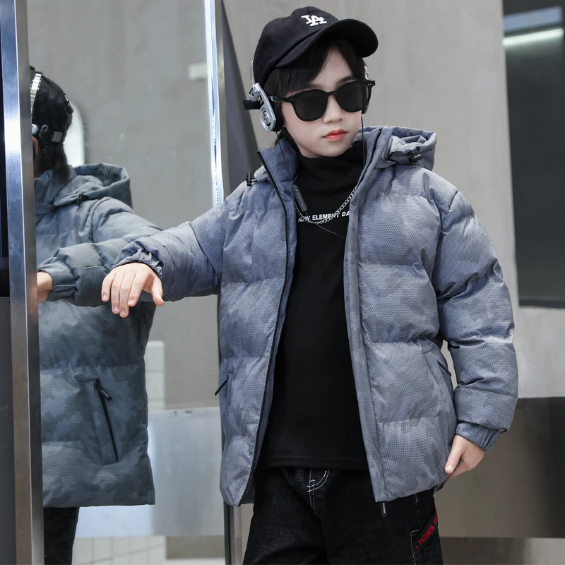 NK潮中大男童棉服外套冬季2025新款秋冬装男孩加厚棉衣袄宽松防风