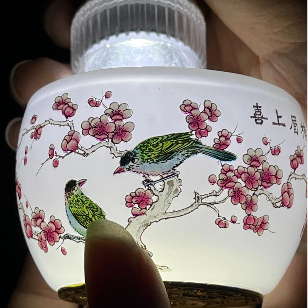 【月光白喜上眉梢】手工 茶盏茶器 茶具 主人杯 无礼盒C