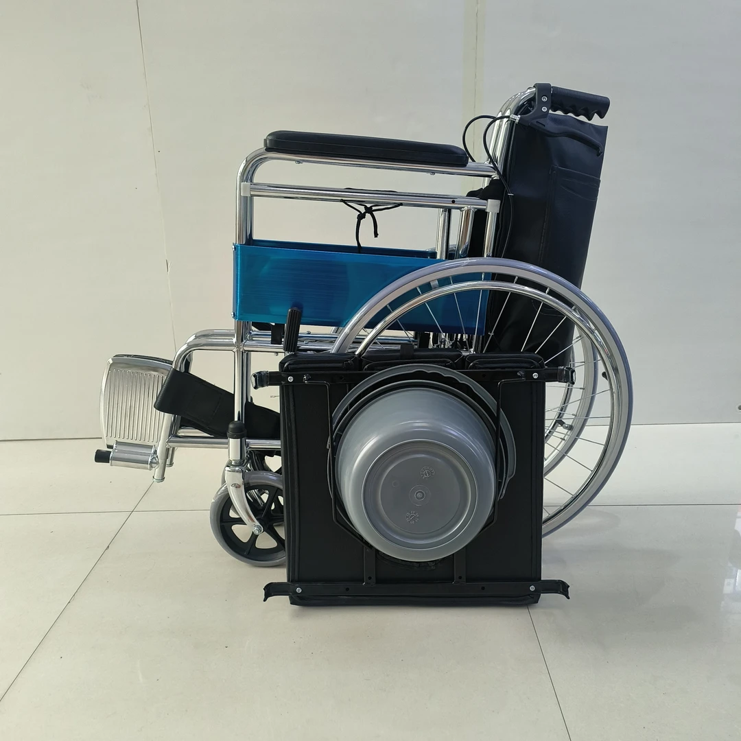 南海安健带坐便器轮椅车折叠轻便小型瘫痪老人老年带坐便器多功能代步车手动轮椅车