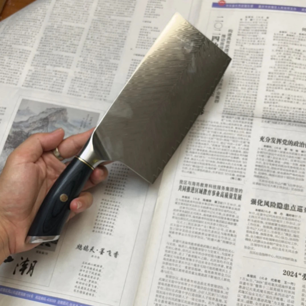 尾货大马士革夹钢切片刀家用商用锋利无比