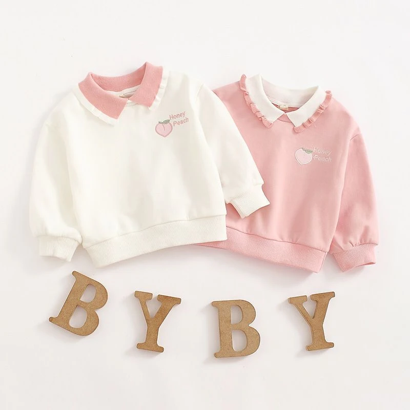 【小扬哥推荐】女童春秋季洋气卫衣女宝宝秋季加绒厚衬衫韩版打底