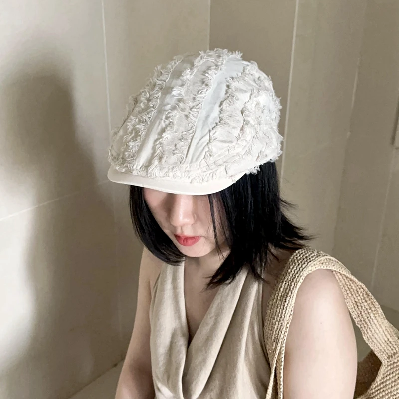 贝雷帽造型帽小众韩系透气时髦前进帽春夏秋薄款设计感女士鸭舌帽