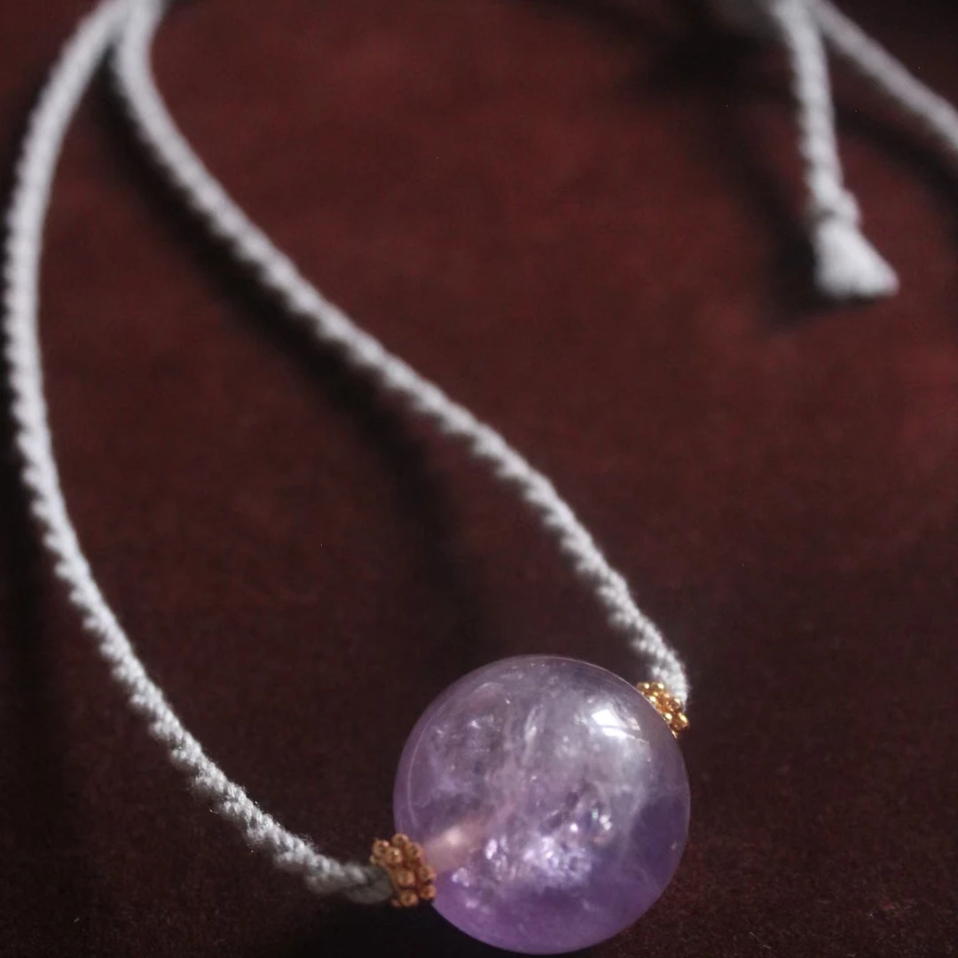 非金属锦纶吊坠 原创紫水晶吊坠