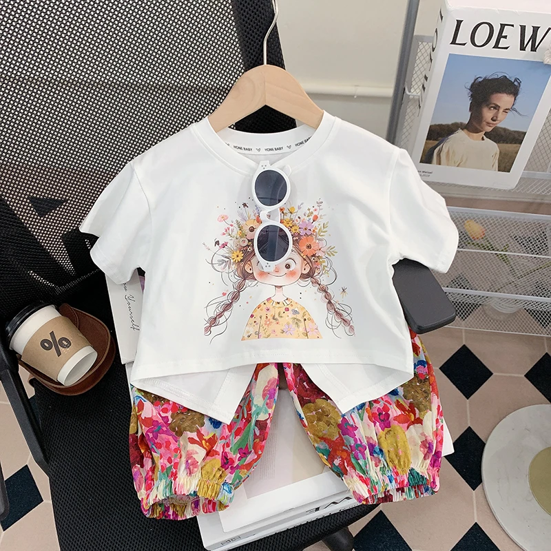 【米家原创】女童夏装套装2025新款洋气儿童短袖两件套夏季小童装