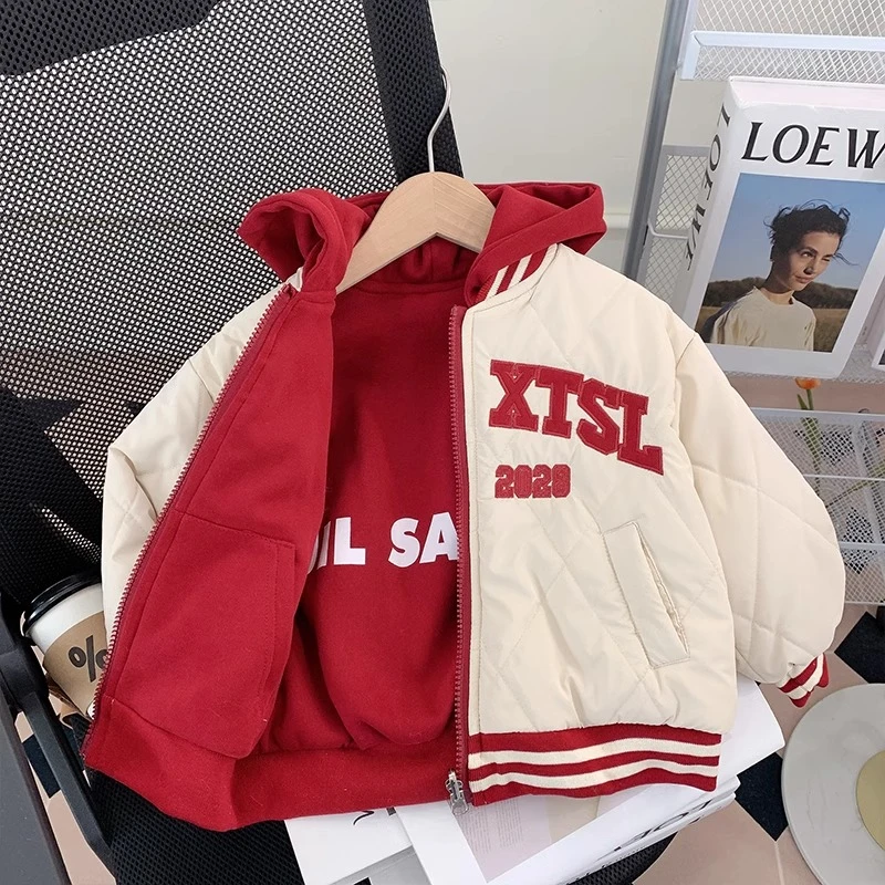 【米家原创】女童棉衣冬装2024新款洋气儿童两面穿外套加厚棒球服