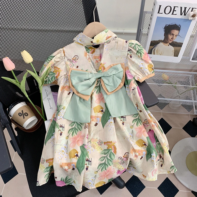 【米家原创】女童夏季衬衫裙2025新款儿童洋气时髦公主连衣裙夏装