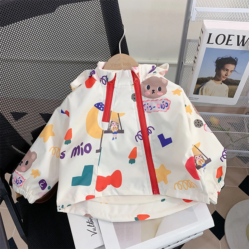 【米家原创】女童冲锋衣2025秋装新款儿童韩版洋气连帽风衣外套春秋