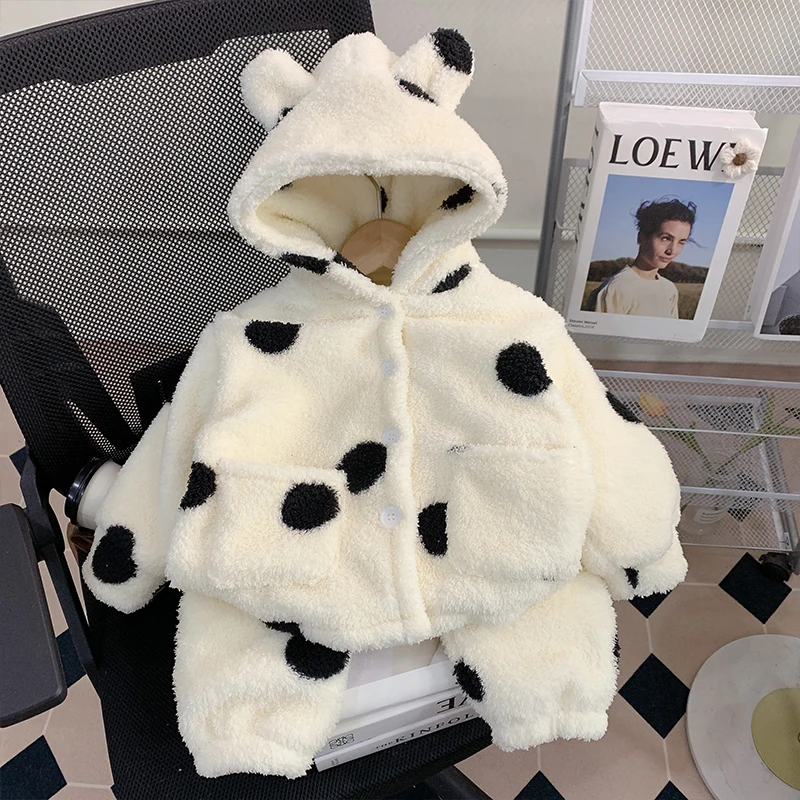 【米家原创】女童睡衣珊瑚绒冬季2025新款儿童三层夹棉加厚款家居服