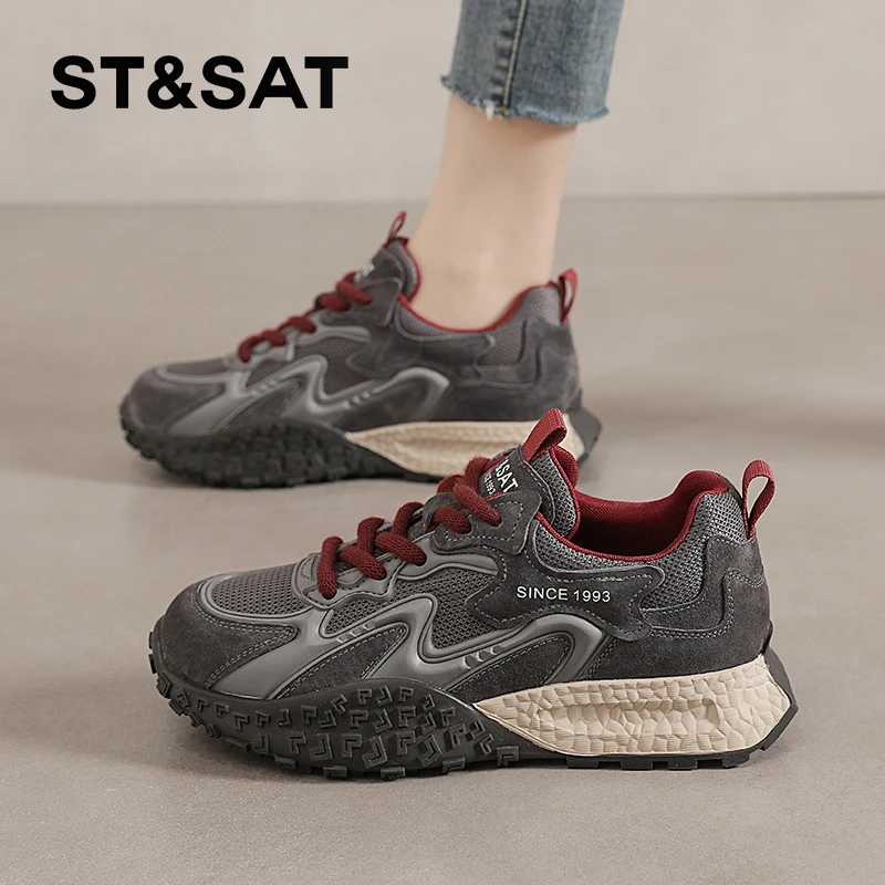 St&Sat/星期六休闲时尚鞋女鞋运动鞋百搭透气老爹鞋厚底阿甘鞋ins