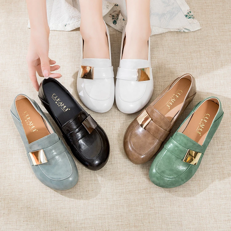 6828  夏季新款2024真皮妈妈鞋舒适防滑柔软百搭单鞋透气软底