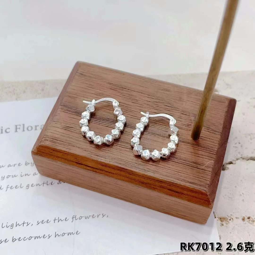 足银耳饰 足银990【碎银几两耳扣】年轻时尚日韩个性耳饰