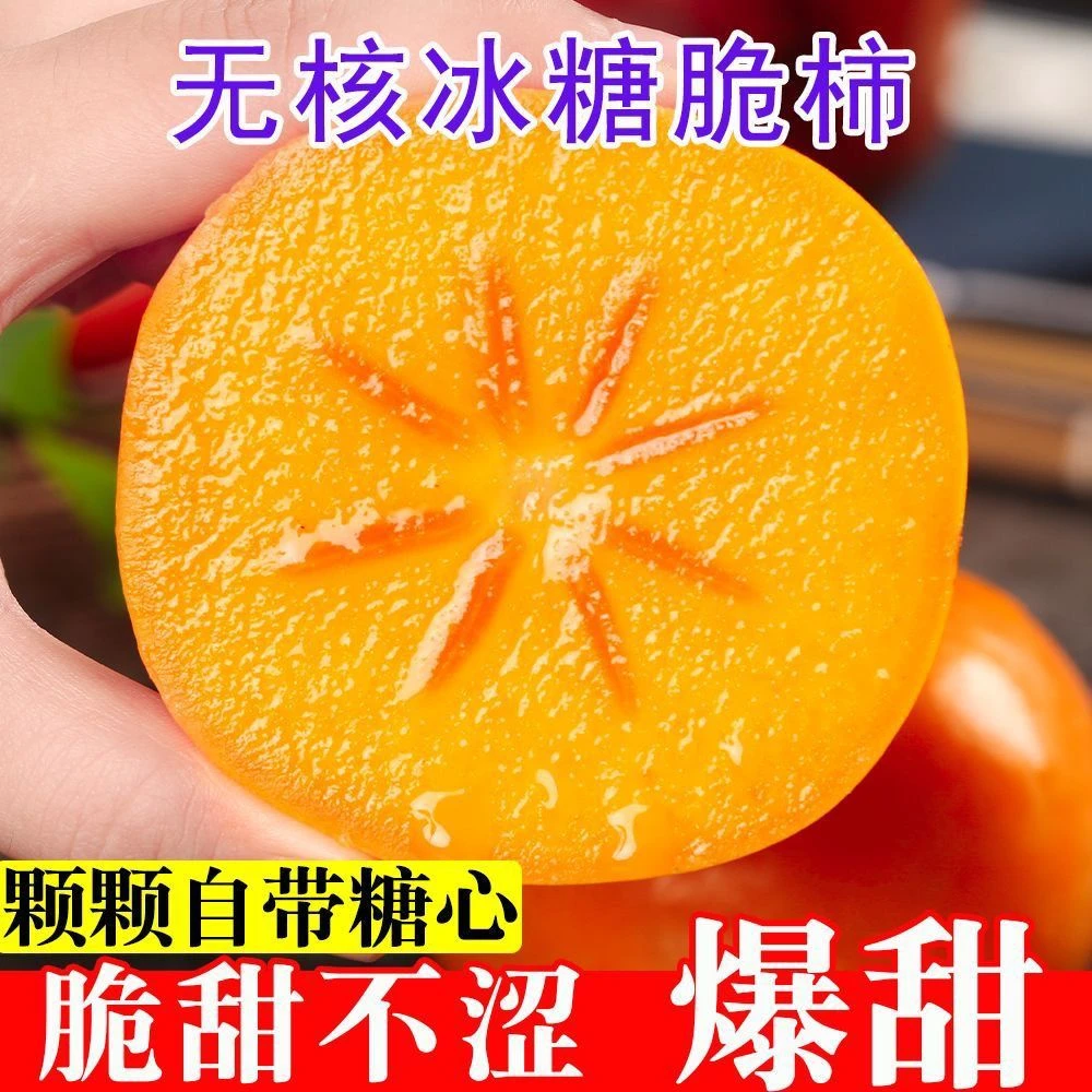 广西桂林 巧克力脆柿子糖心硬柿子脆甜柿新鲜水果1斤5斤9斤香甜斤