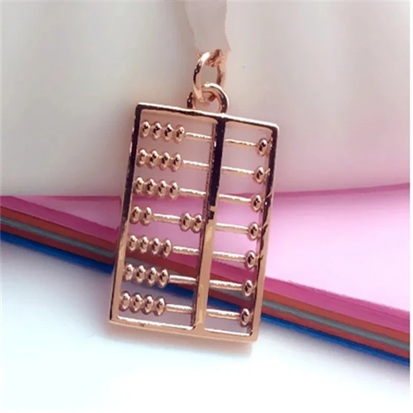 14k玫瑰金算盘吊坠