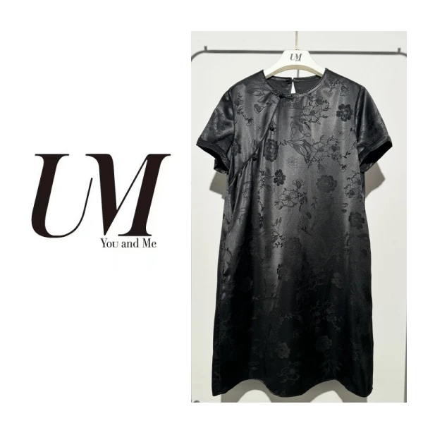 【U.M】惊鸿新中式重磅桑蚕丝醋酸连衣裙夏季显瘦轻奢