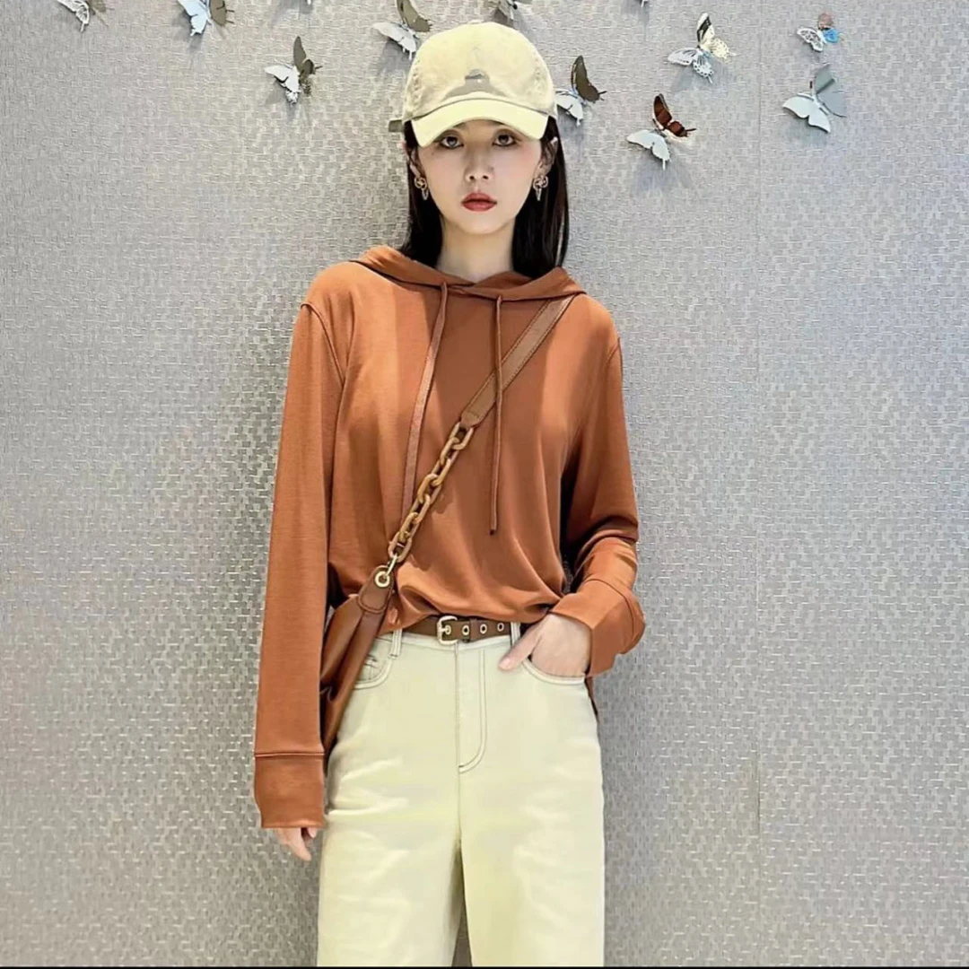 【商场同款】 早春新款长袖连帽卫衣时尚百搭休闲显瘦上衣女1300918