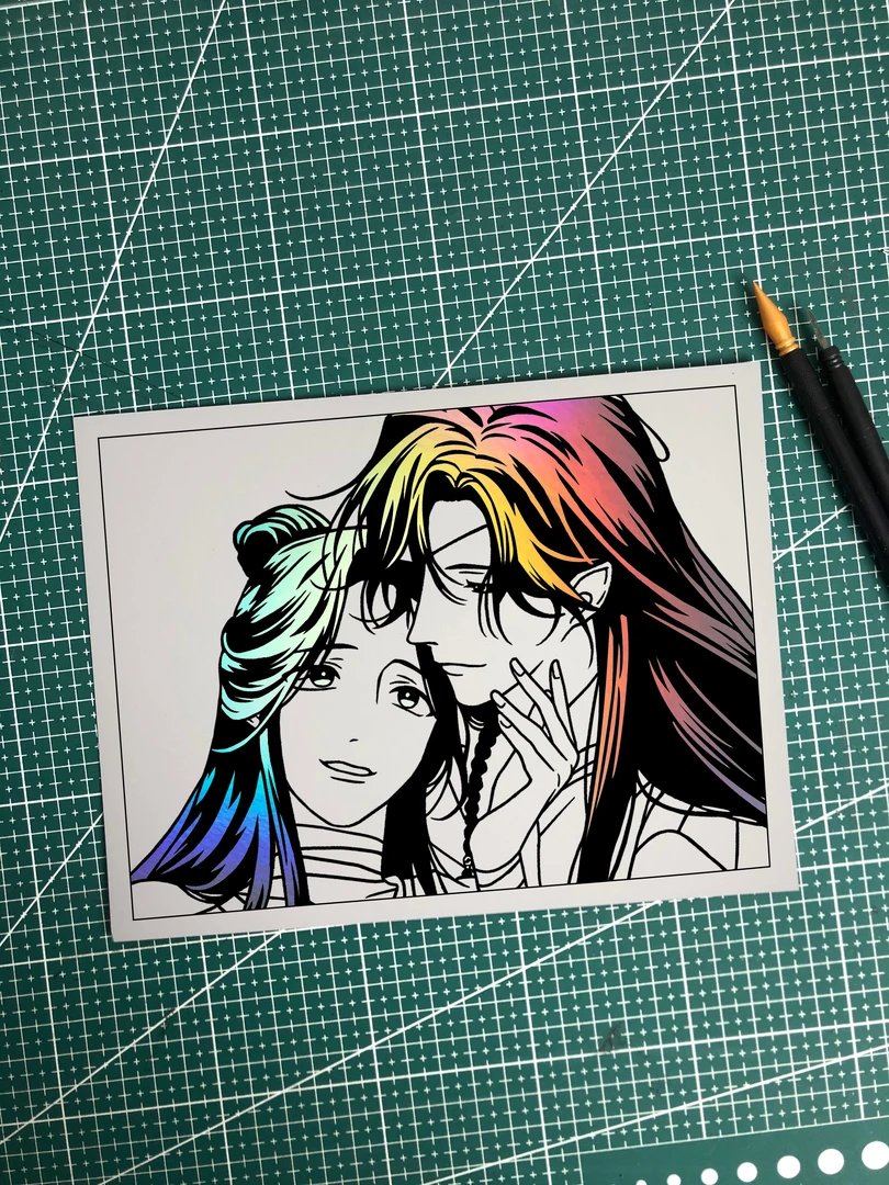 《天官赐福》动漫炫彩镭射刮画DIY零基础镭射刮画纸材料包自带图案