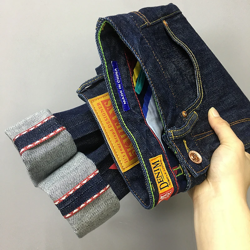 原色养牛款潮流牛仔裤男款赤耳丹宁复古百搭宽松直筒无弹原牛长裤