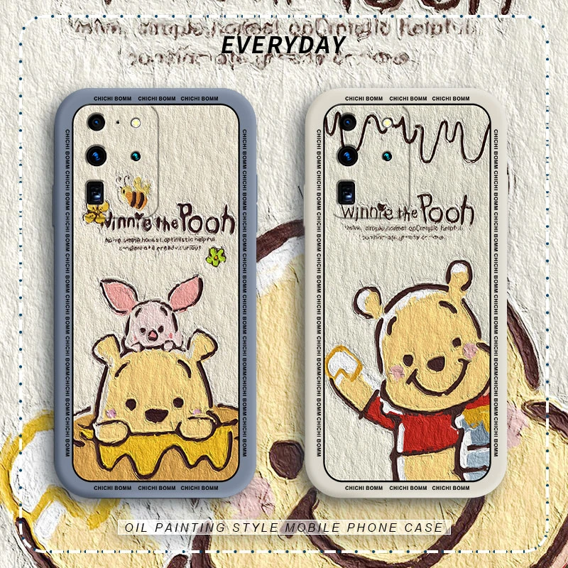 三星s20ultra手机壳新款s20ultra维尼熊液态硅胶Galaxy全包保护套