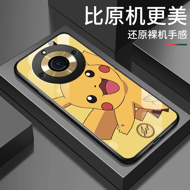 真我11手机壳新款真我11pro钢化玻璃硬壳皮卡丘简约软壳高级感全