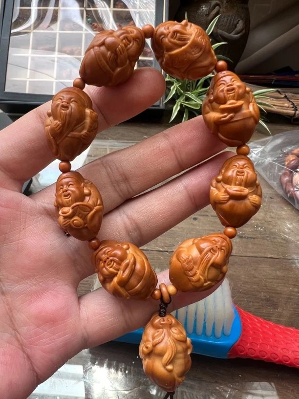 苏作核雕财神-尺寸:1.8×2.5约