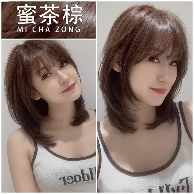 2023流行蜜茶棕色染发剂自己在家染植物染发膏女新款纯黑茶色显白