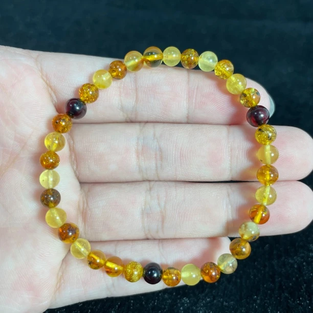 【小帅珠宝】琥珀多宝圆珠单圈手串B34