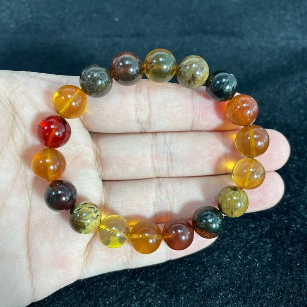 【小帅珠宝】琥珀多宝单圈手串10mm+多样性发货A50