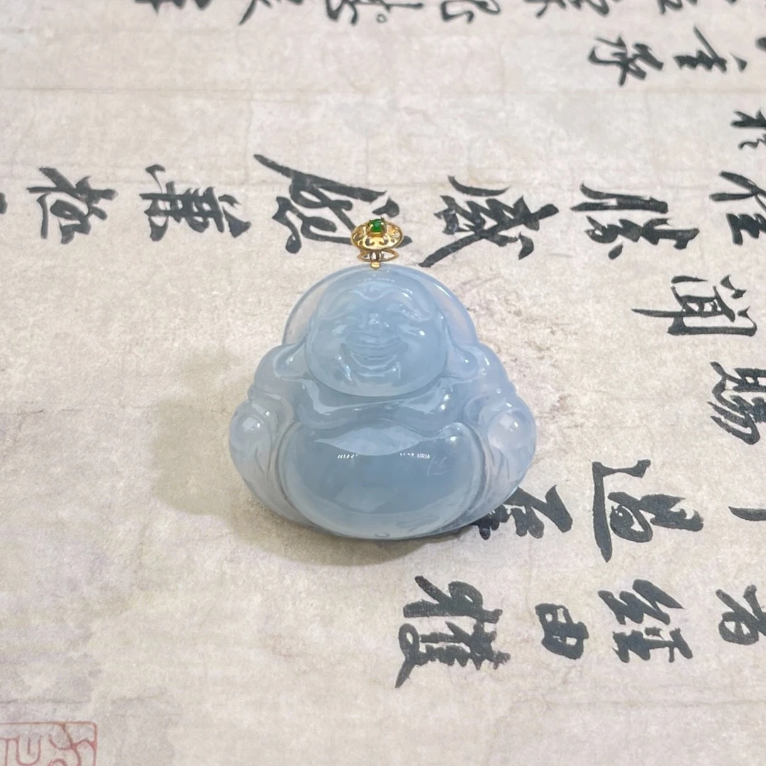 JMB18-93 精品缅甸翡翠A货 18K金扣佛公 推荐款