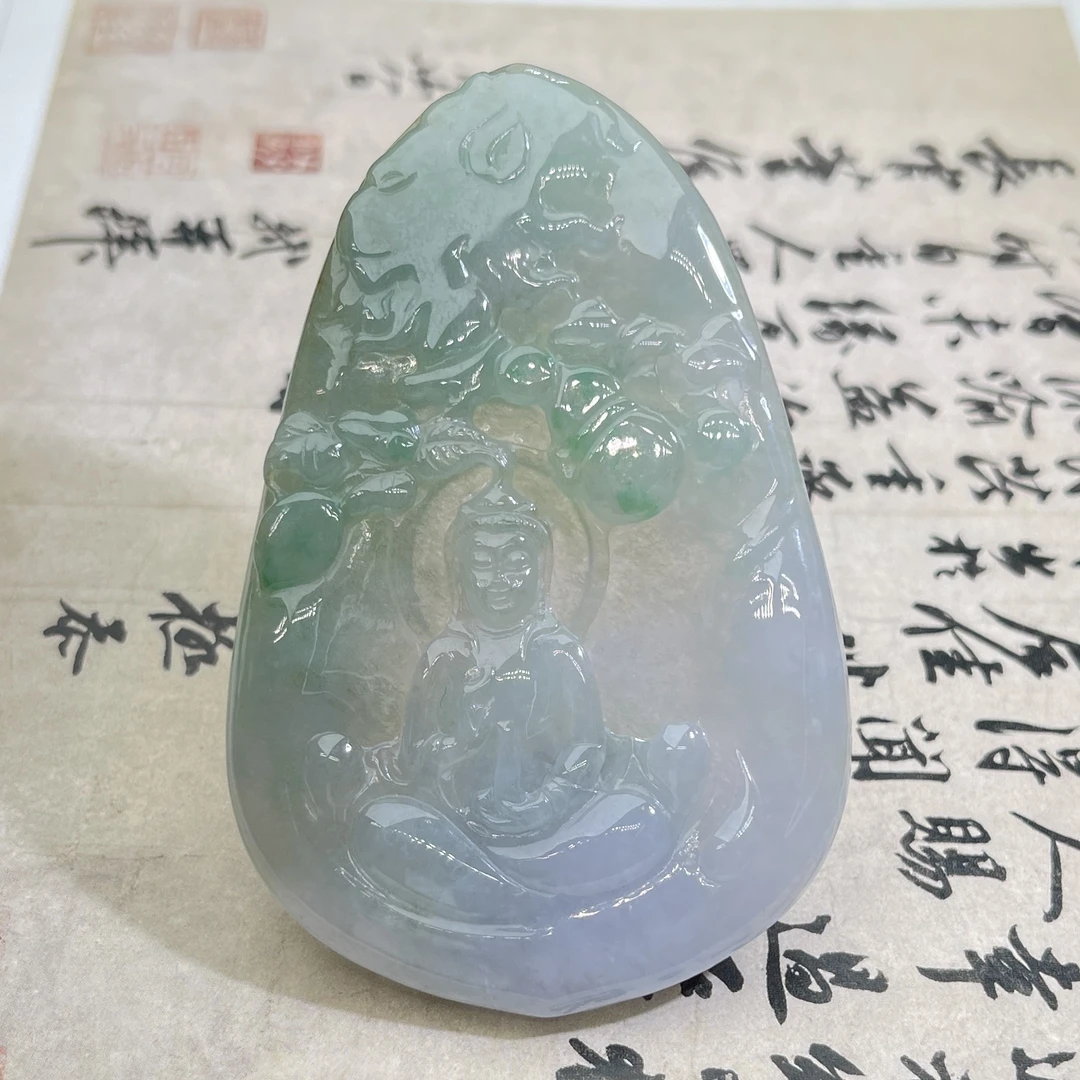 JMB20-27 天然翡翠缅甸A货 观音