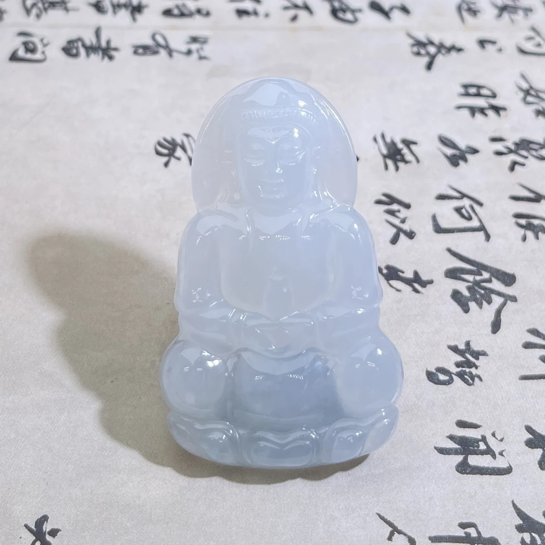 JMA22-60 天然缅甸A货翡翠 观音