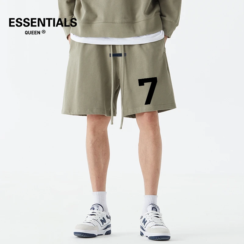 ESSENTIALS QUEEN美式潮牌夏季纯棉印花情侣百搭休闲运动男士短裤