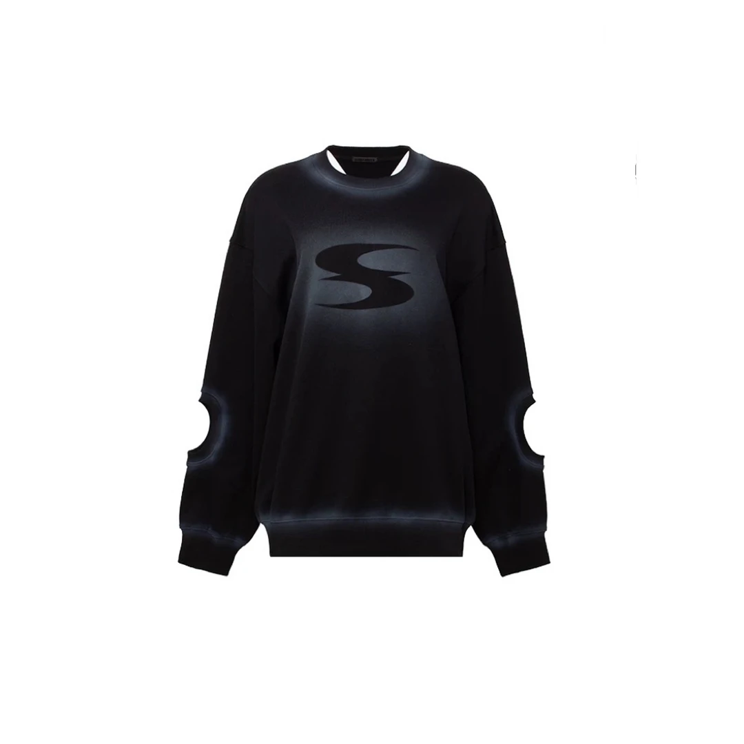 【sss买手店】【何洁同款】SENSEAWEEK24冬新品圆领挖洞两穿宽松卫衣