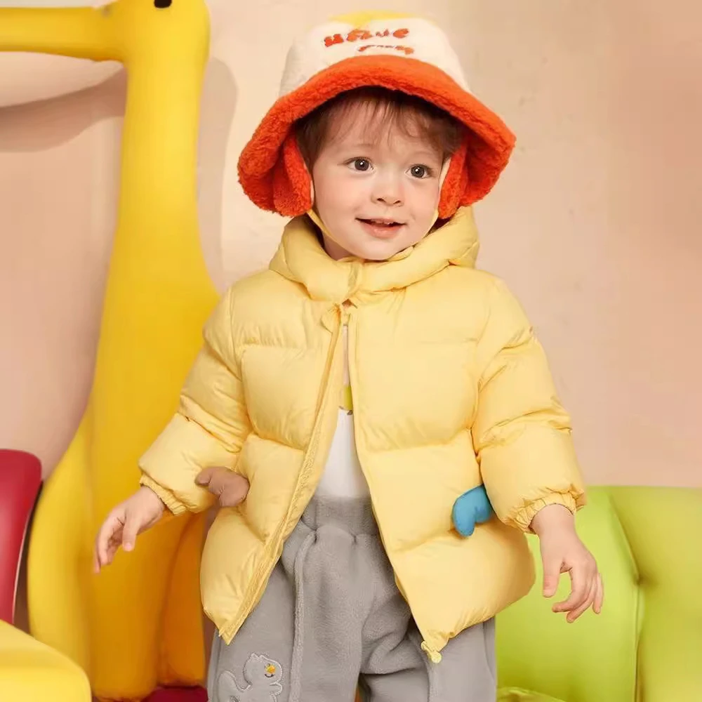 90绒撞色婴装羽绒服男童冬季女童短款外套2023新款宝宝