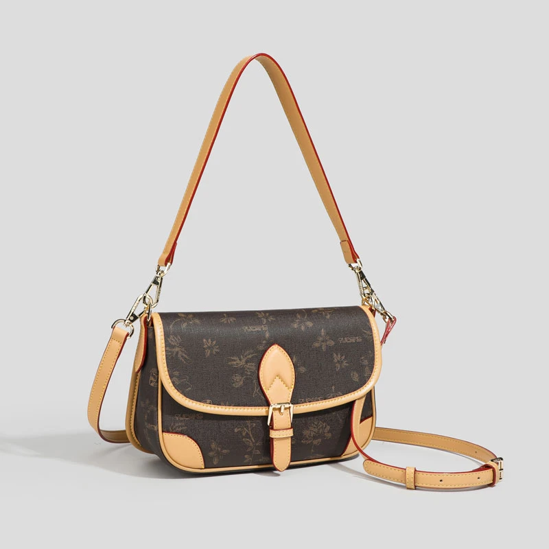 啄木鸟斜挎包包女2024新款时尚女士小众设计师复古单肩斜挎包女包