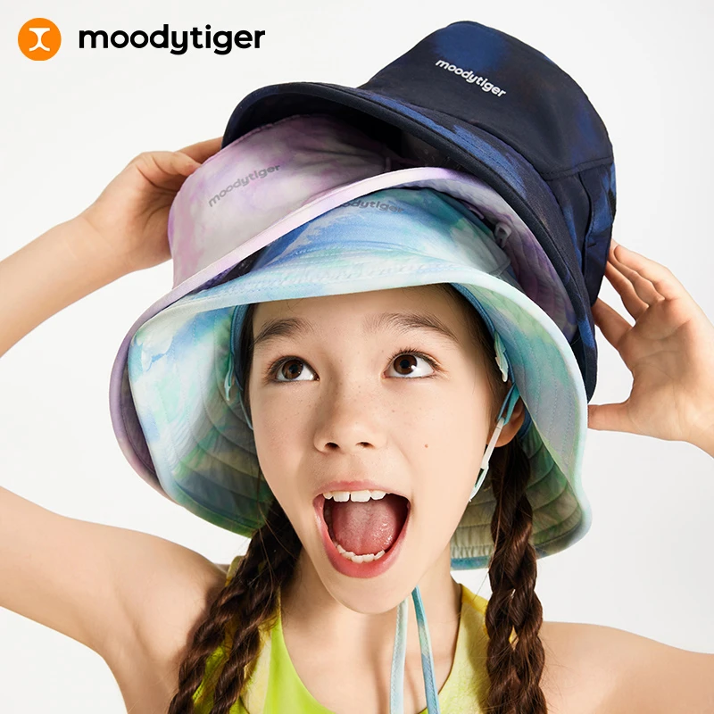 moodytiger儿童渔夫帽夏时尚户外透气防紫外线遮阳帽32532401【H】