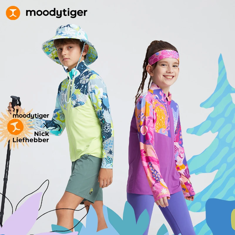 【IP联名】moodytiger儿童冰皮衣夏印花立领防晒速干凉感运动外套