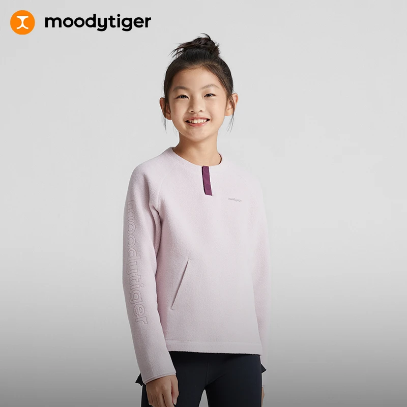 moodytiger新款长袖舒适套头运动休闲柔软圆领卫衣M34110310【H】